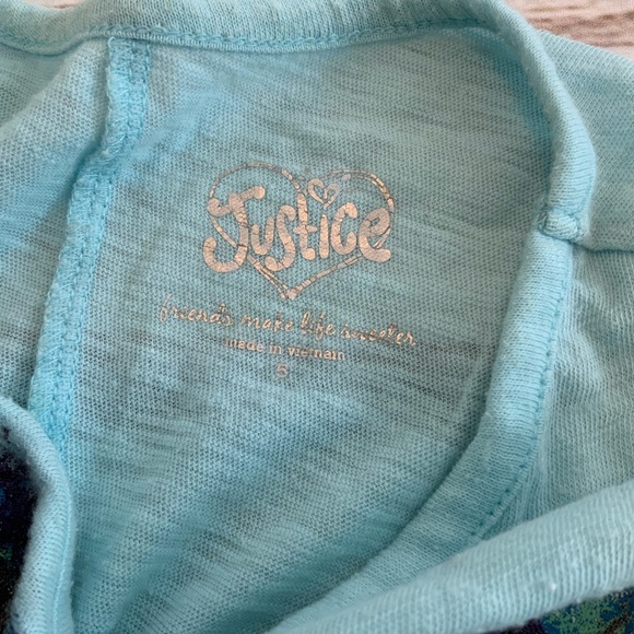 Justice Girls Size 5 “Be Happy” rhinestone accent shirt - Picture 3 of 3